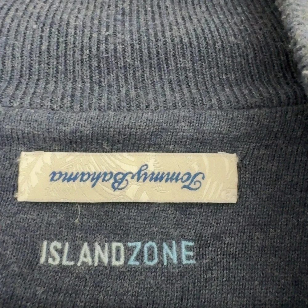 Tommy Bahama Pullover Mens XL Blue Cotton Blend Quarter Zip IslandZone Casual